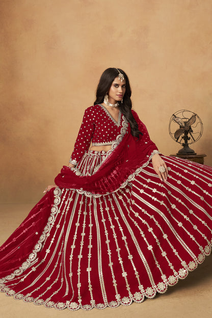 lehenga choli dupatta wedding outfit with embroidery detailing