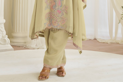 dark yellow salwar kameez for reception styling