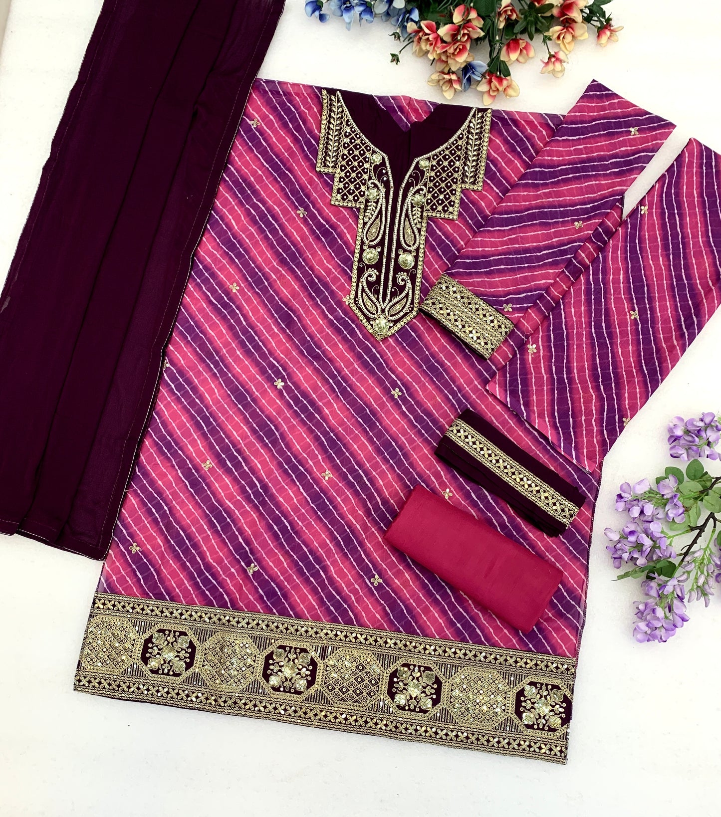 Occasion Wear Sharara in Magenta pink