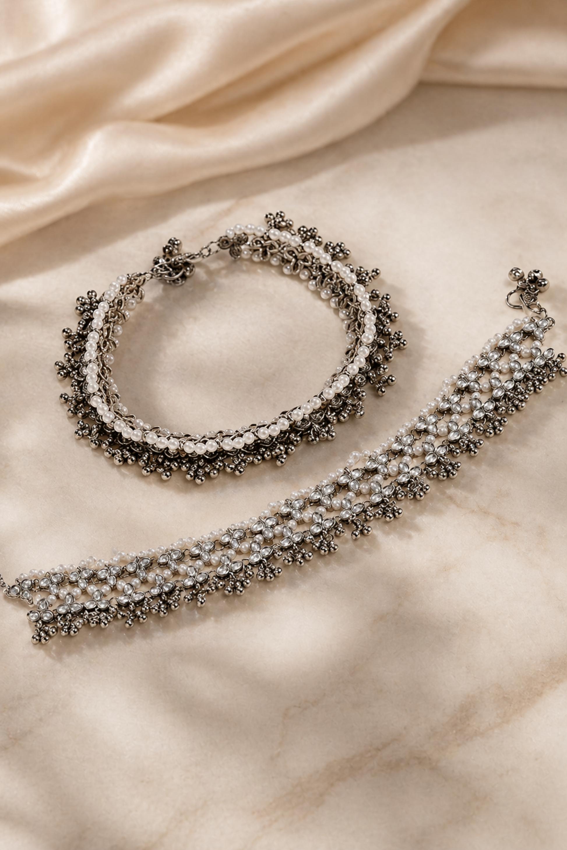premium anklet set on marble surface
