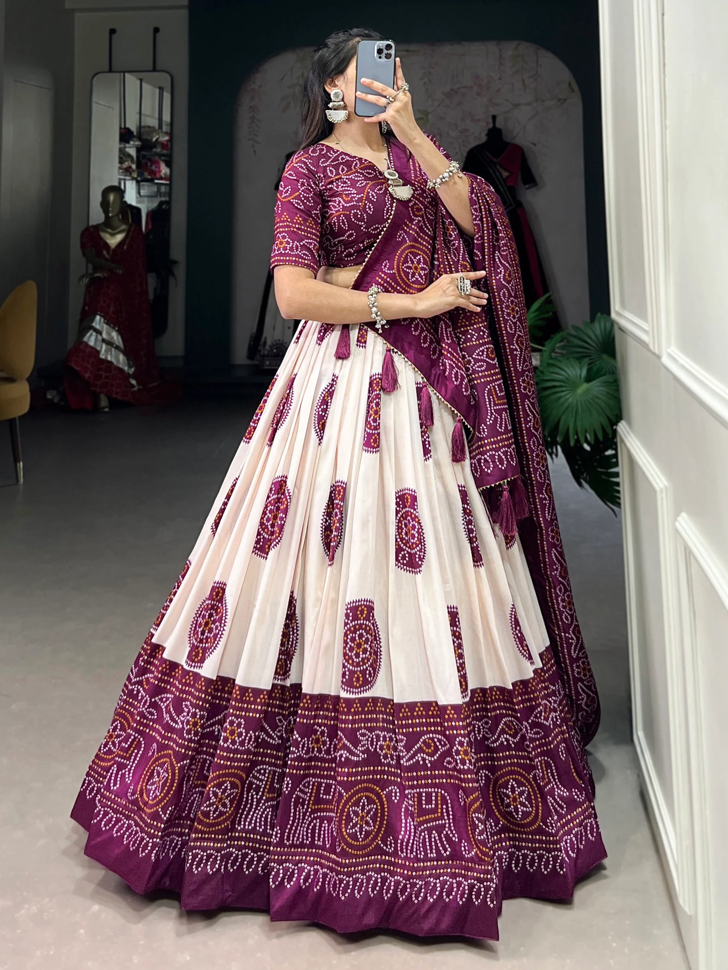 Heavy bridal lehenga choli with silk dupatta drape