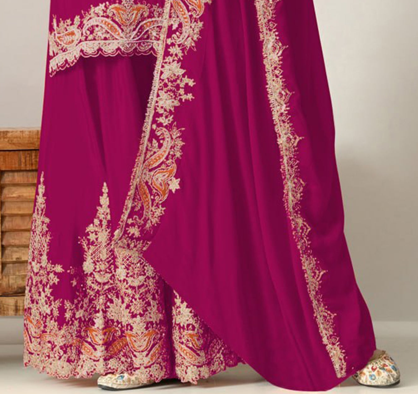 Wedding-ready Designer Palazzo with Sequence Work finish