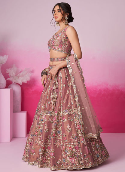 pink wedding lehenga elegant full outfit styling