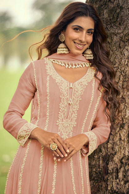 indian Pink Designer Ready To wear palazzo suit 
