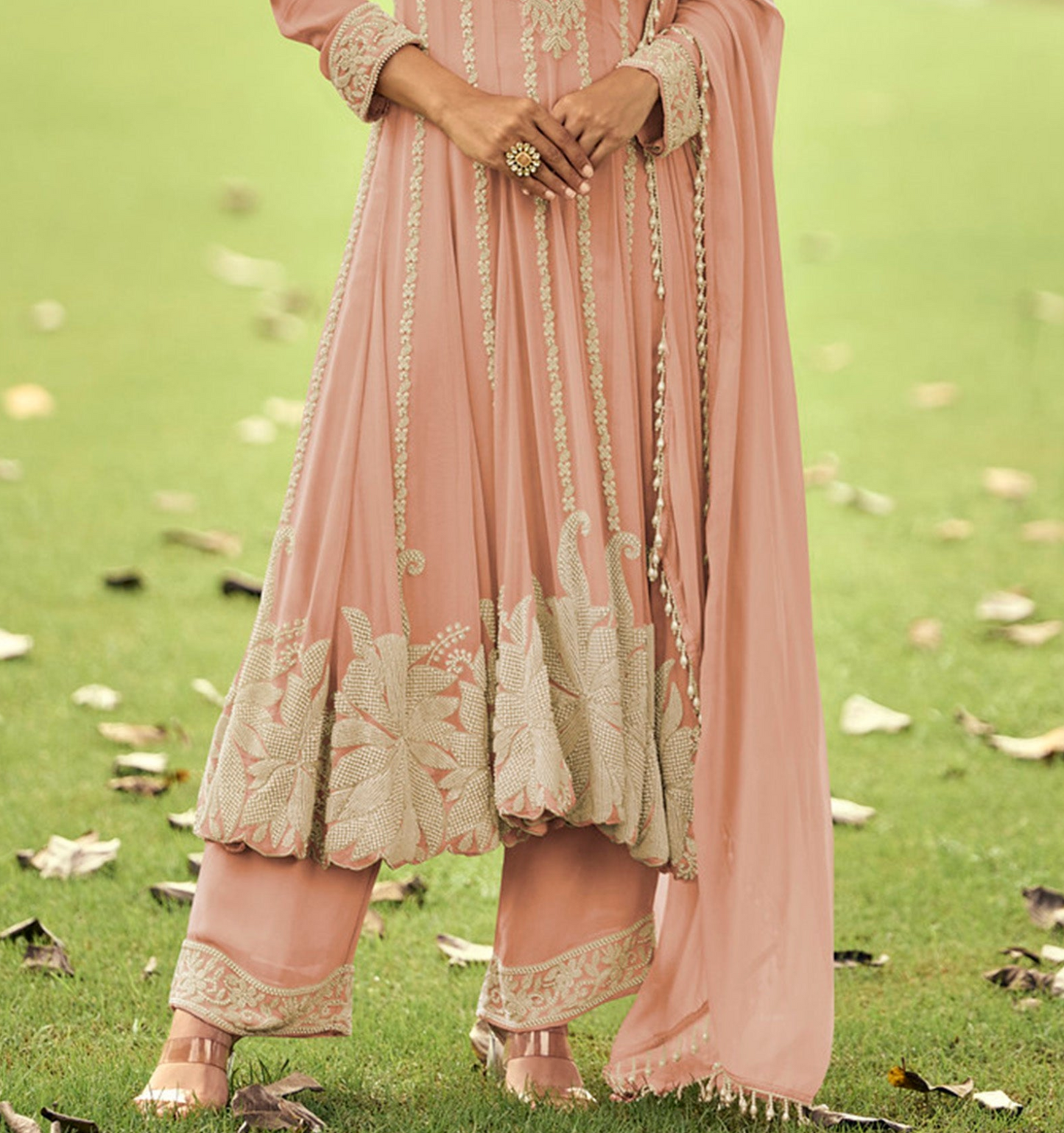 Traditional designer Western Look Palazzo Suit 