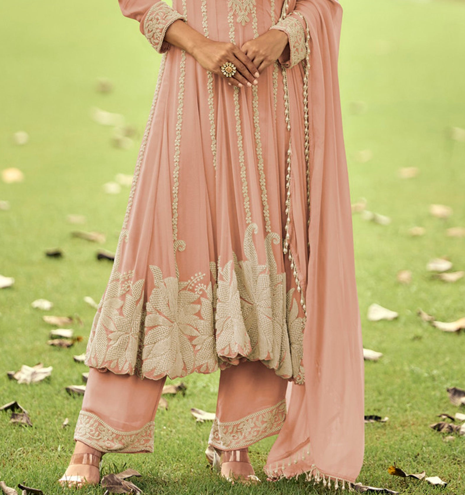 Traditional designer Western Look Palazzo Suit 