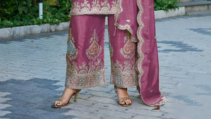 Indian Palazzo Pants With Embroidered Border Detailing