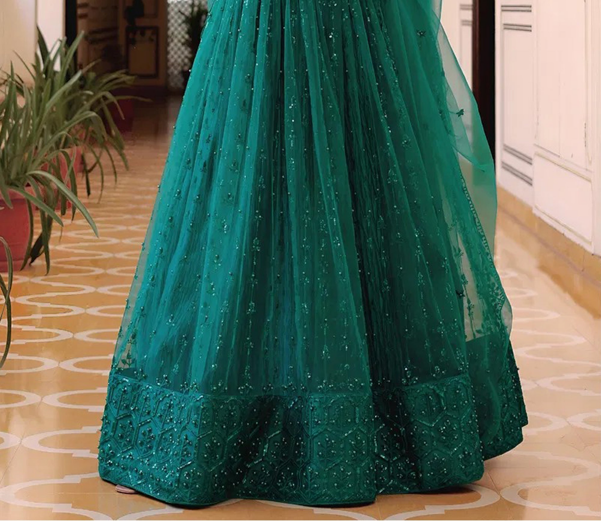 Wedding Lehenga Choli with coordinated embroidered blouse