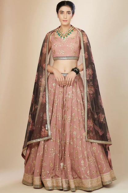 sequins and zari embroidery lehenga choli festive outfit look