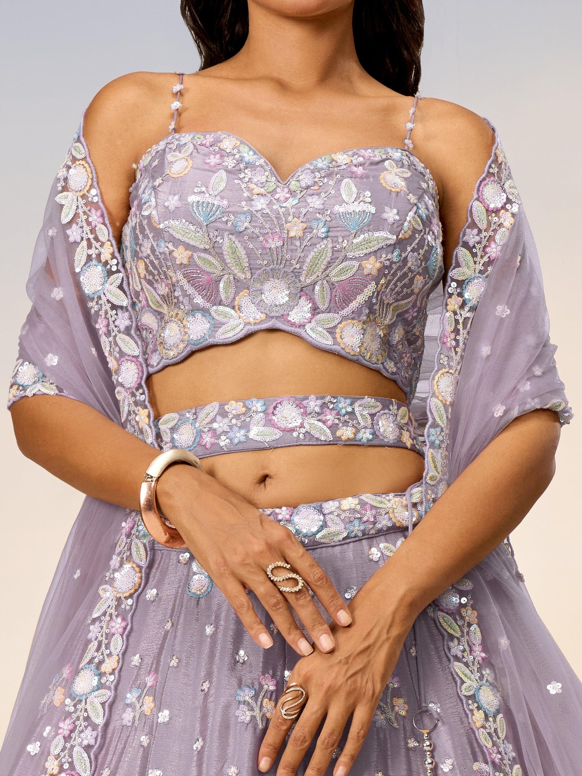 close texture of chiffon fabric with sequins shimmer