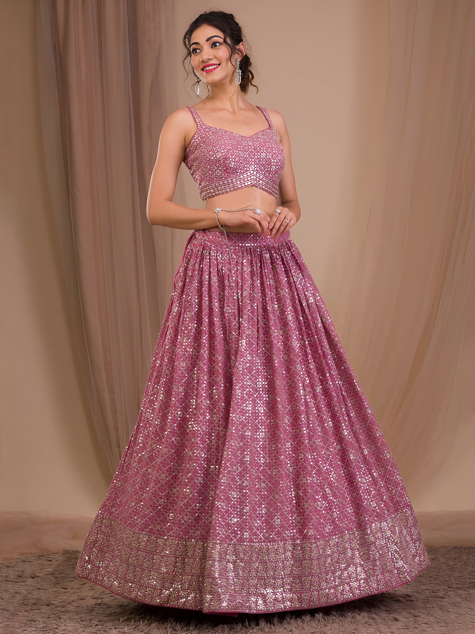 Embroidered lehenga choli with traditional festive styling