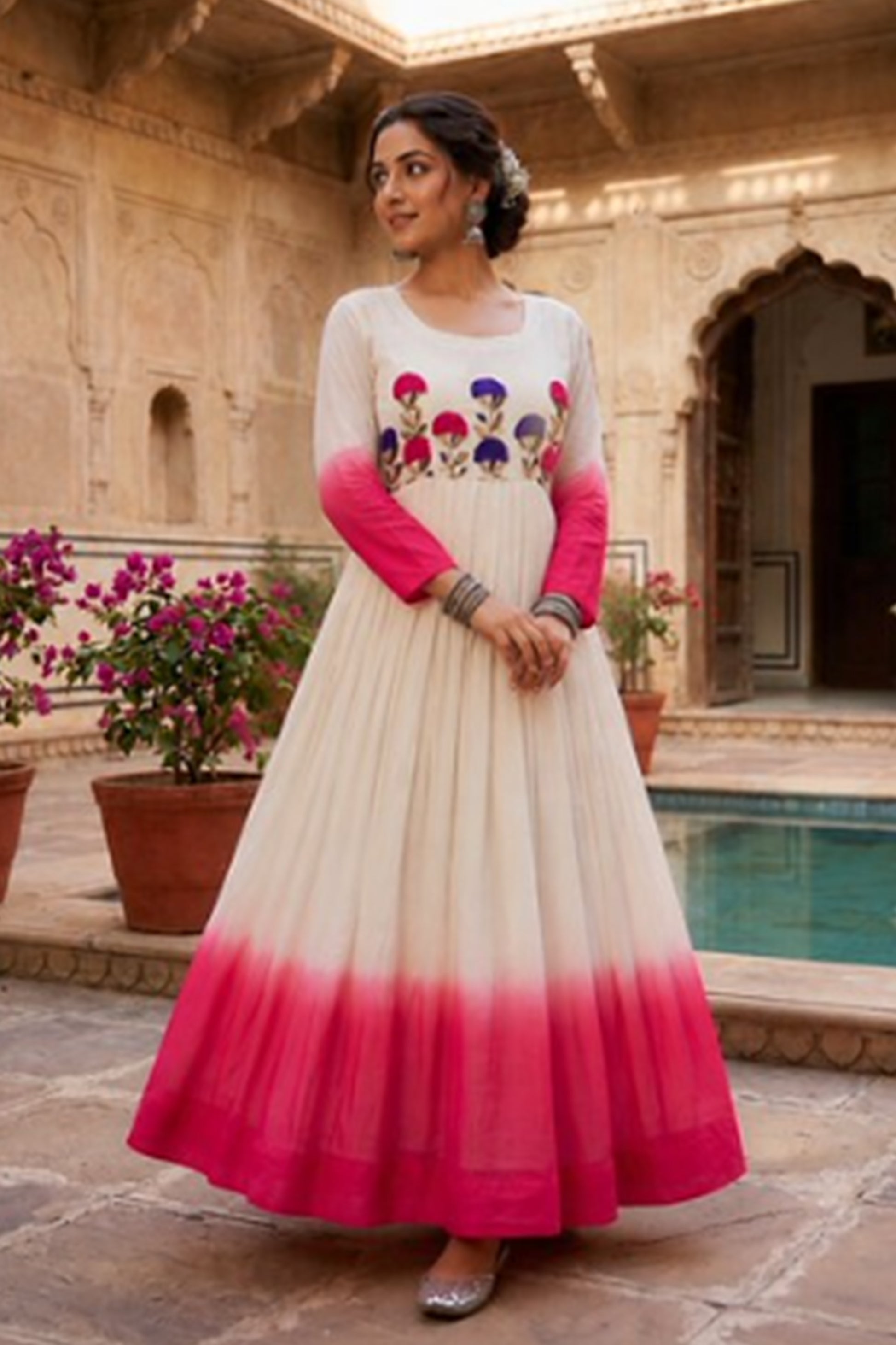 Embroidered Gown for Anniversary ethnic fashion look