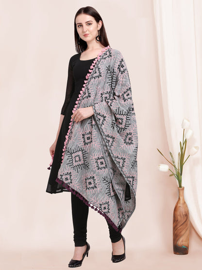 Premium gray dupatta styled for modern ethnic wear