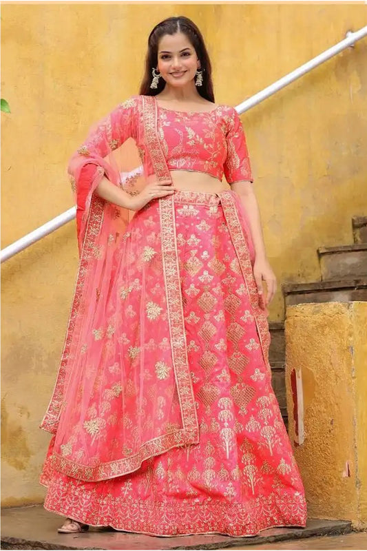 Full outfit view of festive lehenga silhouette