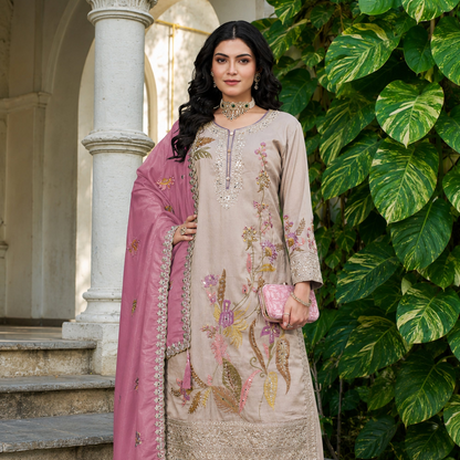 Kameez Palazzo Styled With Wide Leg Palazzo Pants For Women