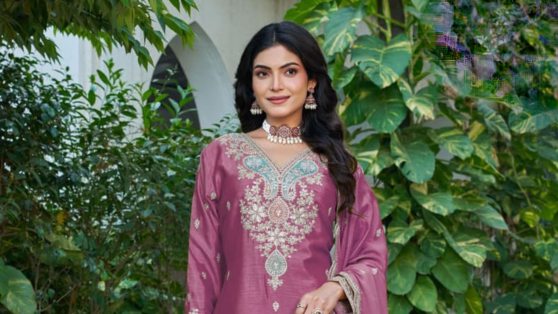 Dusty Rose Pink Ethnic Palazzo Set For Wedding Guest Styling