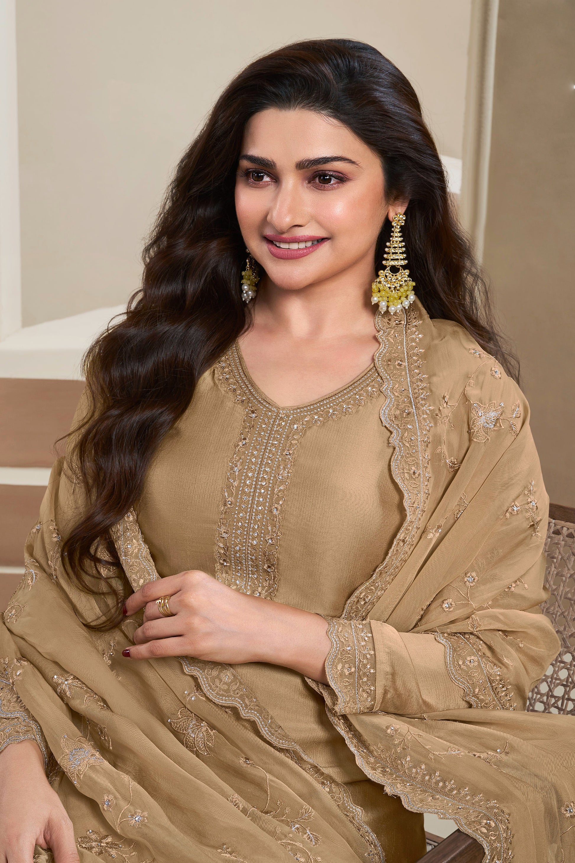 Elegant embroidered salwar suit styled for wedding guest look