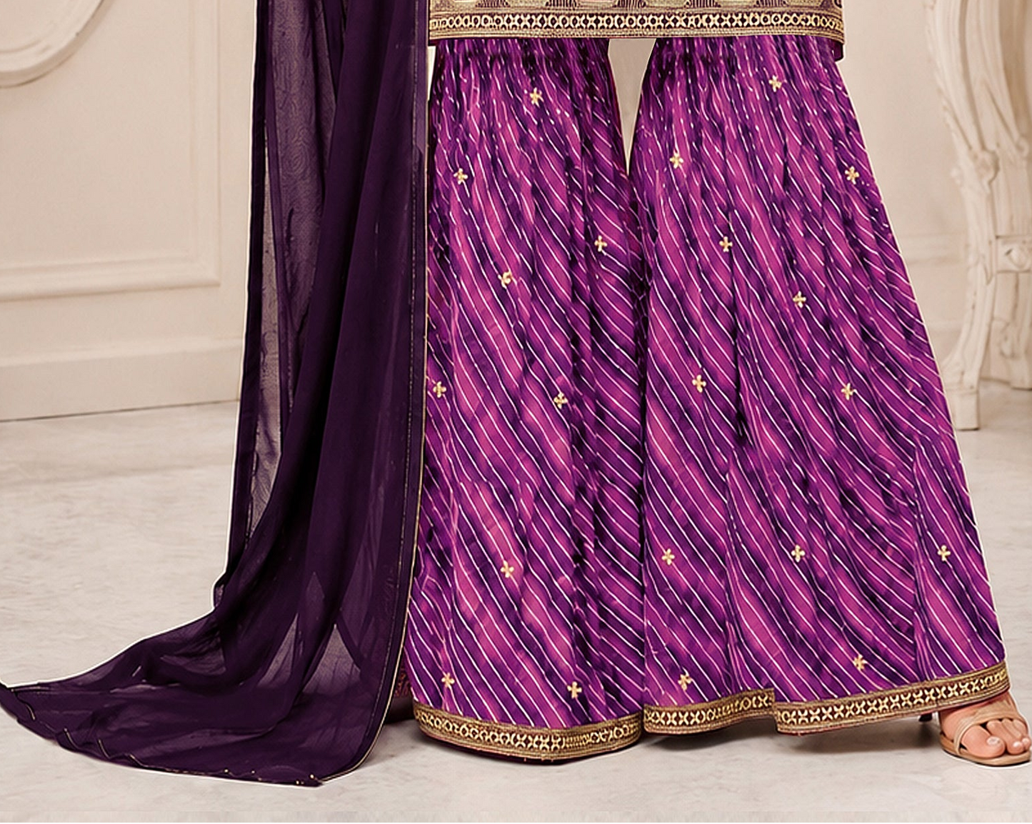 Embroidered Sharara Set in Fox Georgette