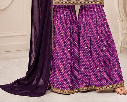 Embroidered Sharara Set in Fox Georgette