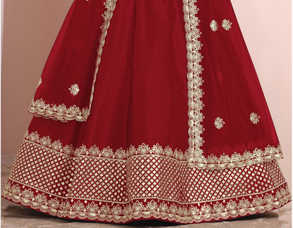 elegant red lehenga choli for evening event USA