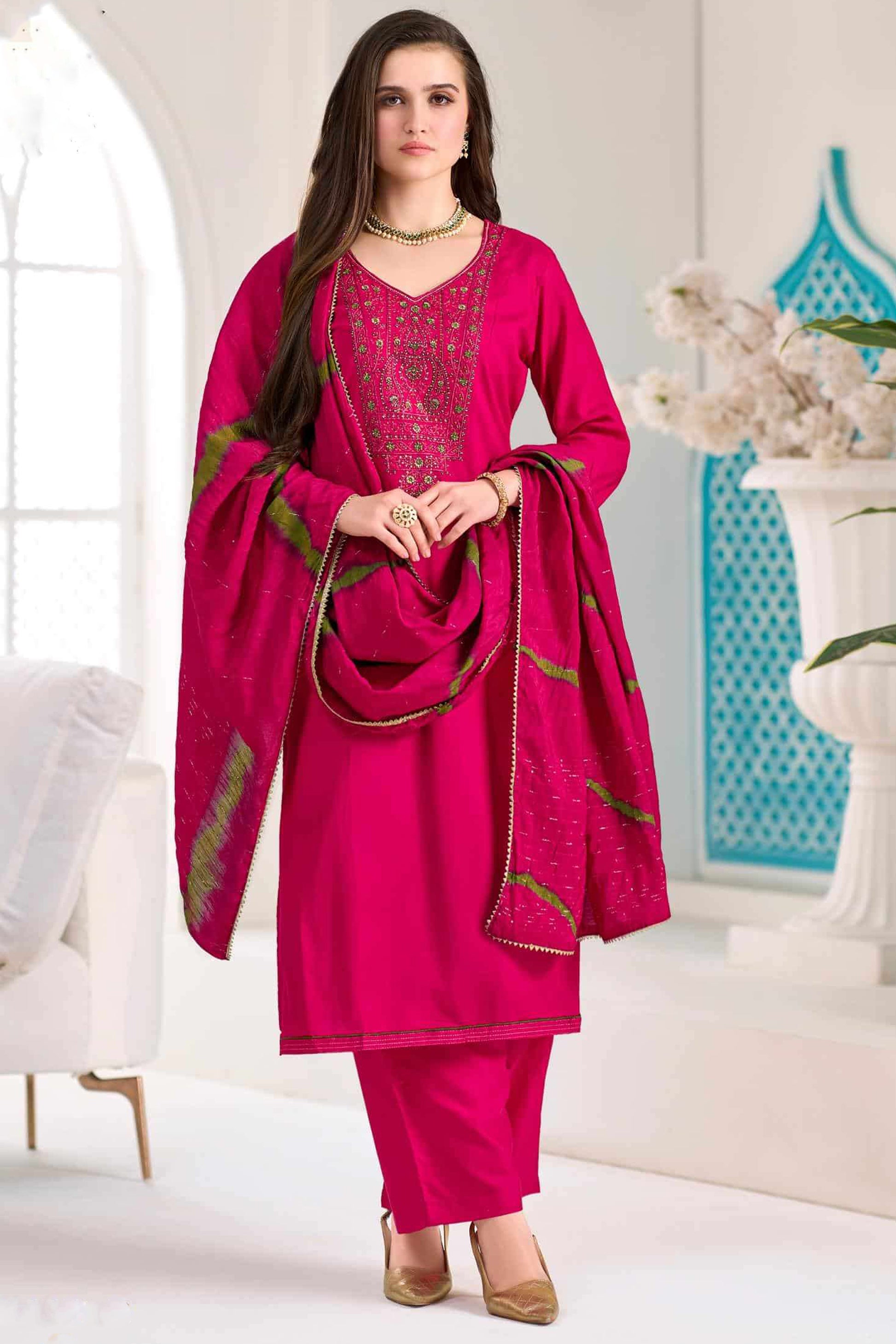 Dusky pink salwar kameezes for festive occasions