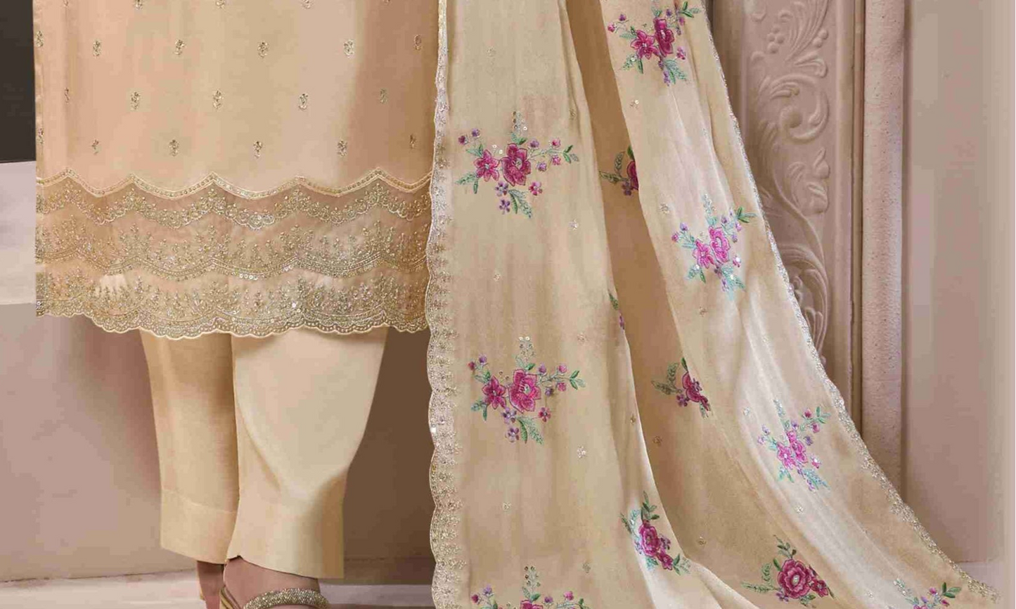 women kameez shalwar back view clean finish