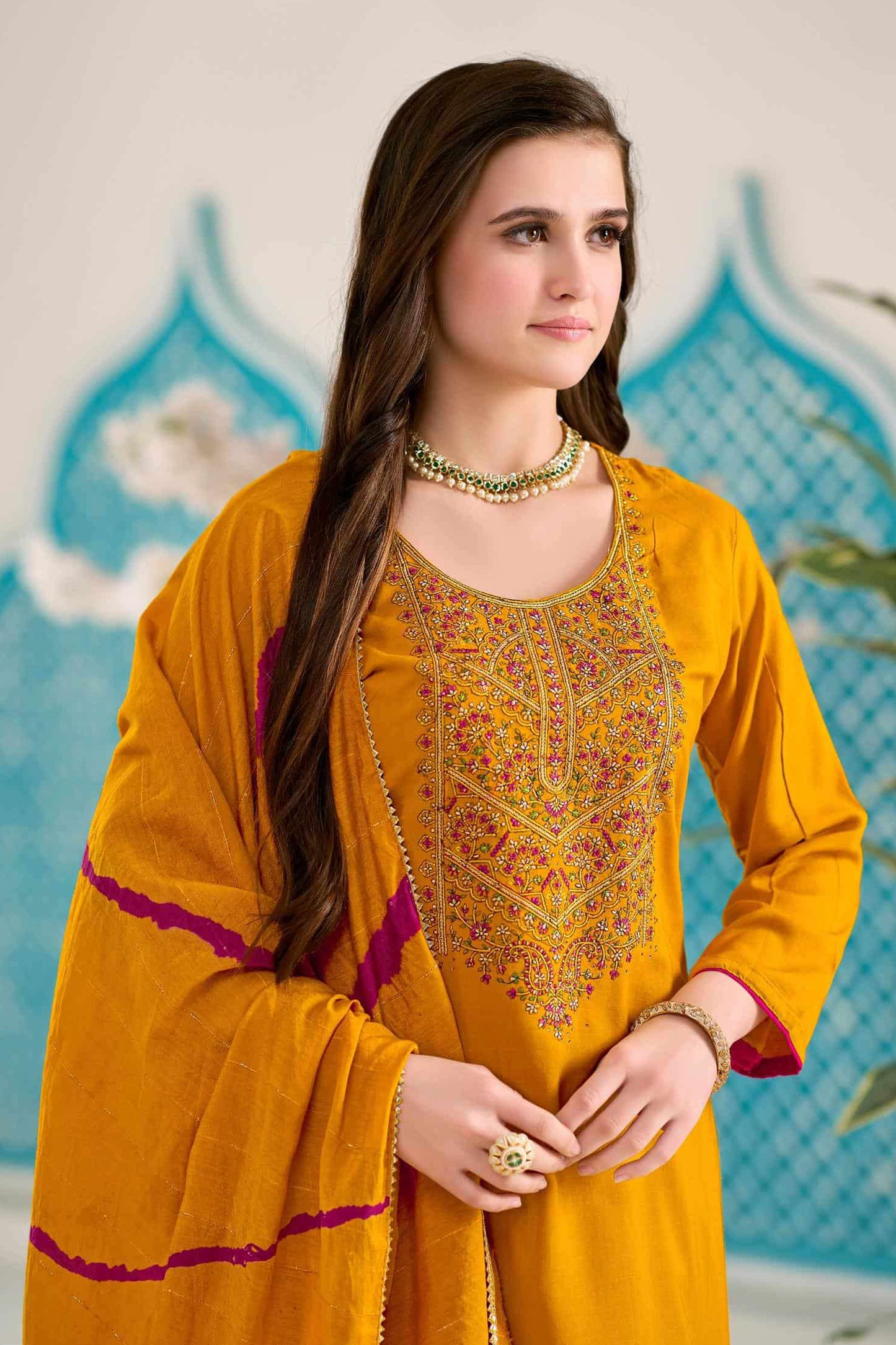 Wedding Wear Salwar Kameez with embroidery work details