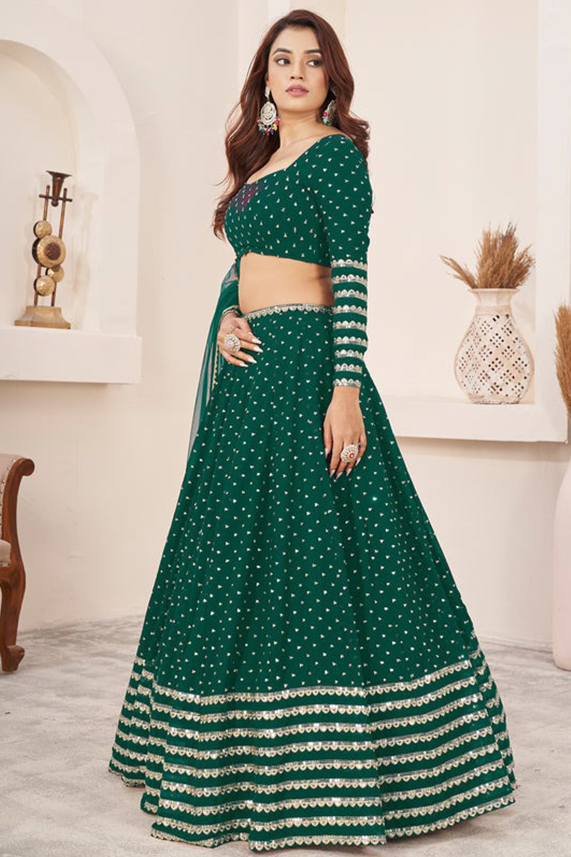Ghagra wedding outfit styled for modern reception look
