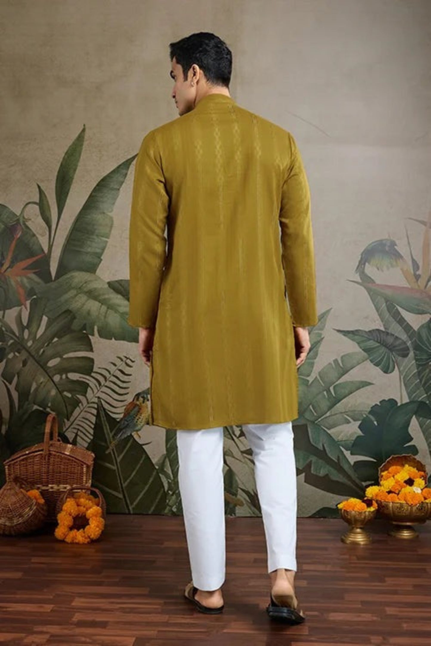 premium kurta for men with real mirror detailing
