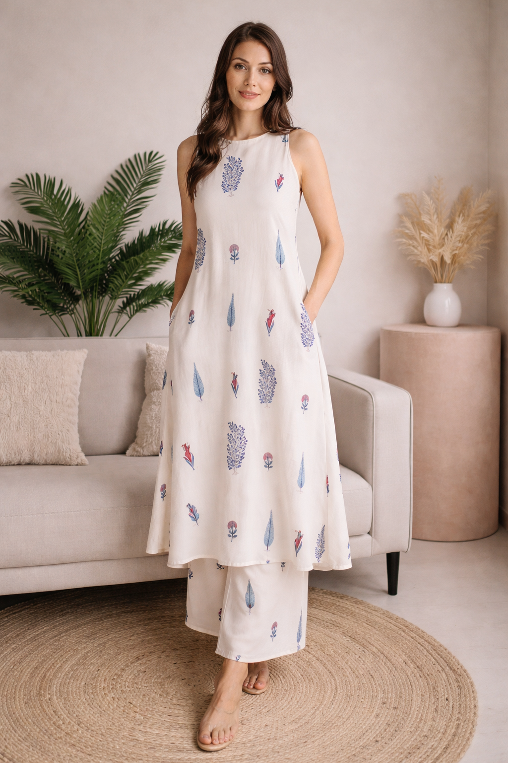 office wear kurti for women off white minimal style