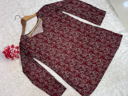 women’s tunics modern everyday fashion wine shade
