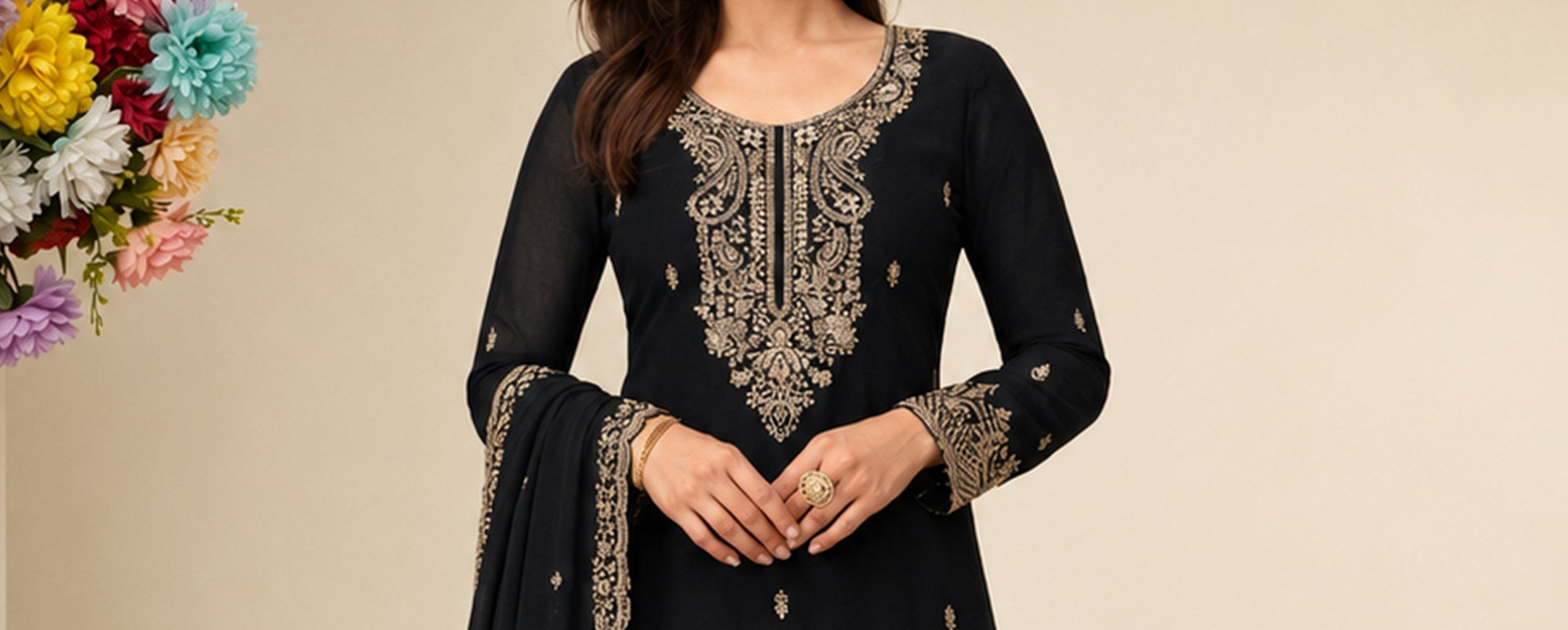 Fancy Shalwar Kameez with premium thread sequin finish