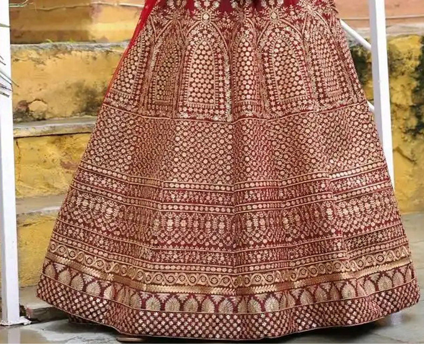 Embroidered lehenga choli with satin and georgette finish