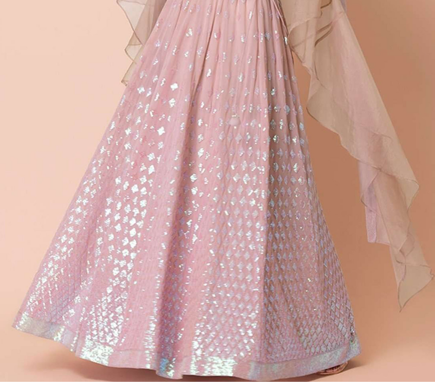 lehenga choli dupatta light georgette finish edge