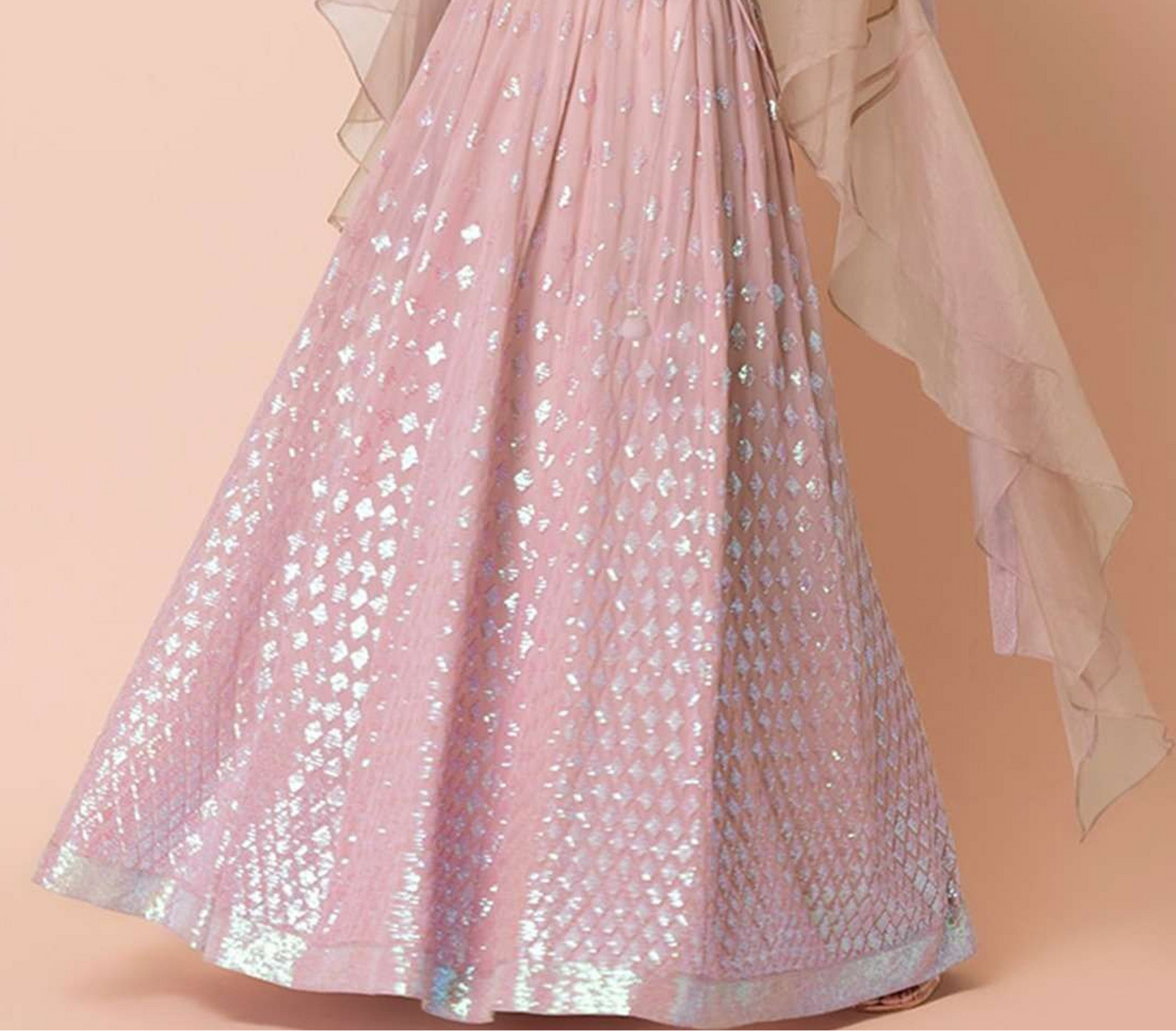 lehenga choli dupatta light georgette finish edge
