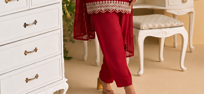 Dark Red Salwar Kameez ready to wear celebration outfit