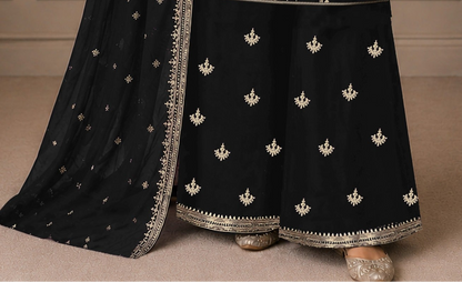 Close view of Heavy Embroidered work on the embroidered palazzo set