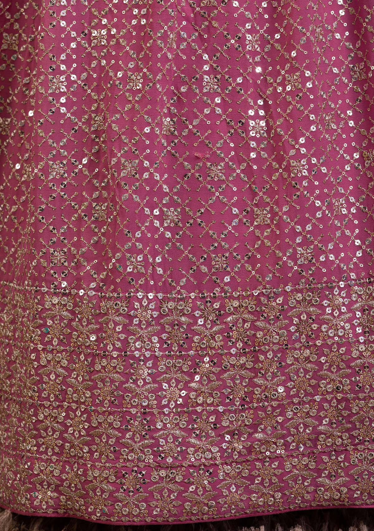 Georgette lehenga choli with reflective sequins detailing