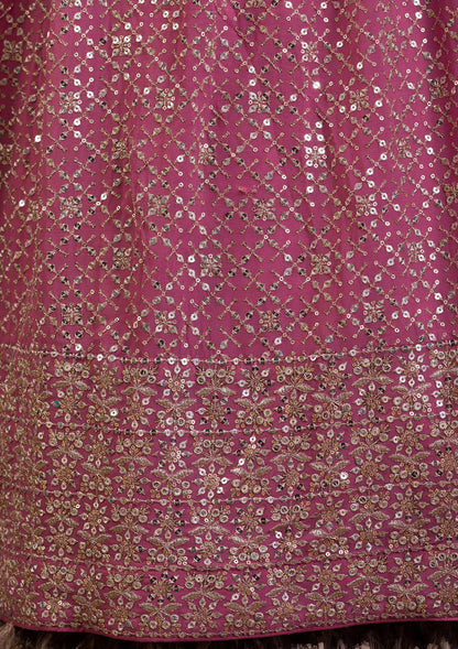 Georgette lehenga choli with reflective sequins detailing