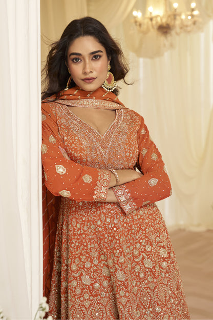 Sleeve embroidery detail with sparkling zarkan work