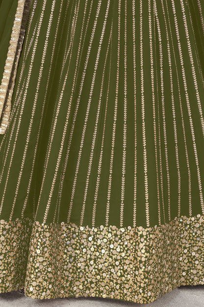 Choli ghagra set with intricate zari embroidery detail