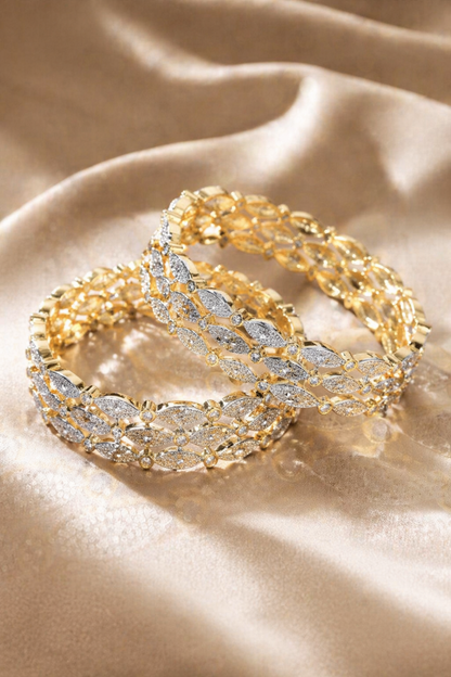 gold bangle with raised segmented design