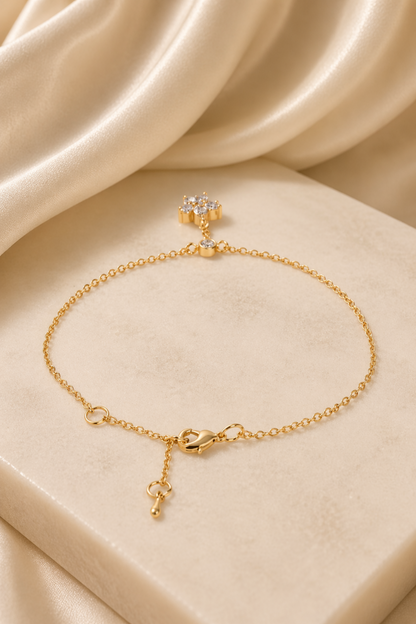 minimal floral anklet jewelry
