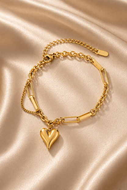 modern chain bracelet with mixed links