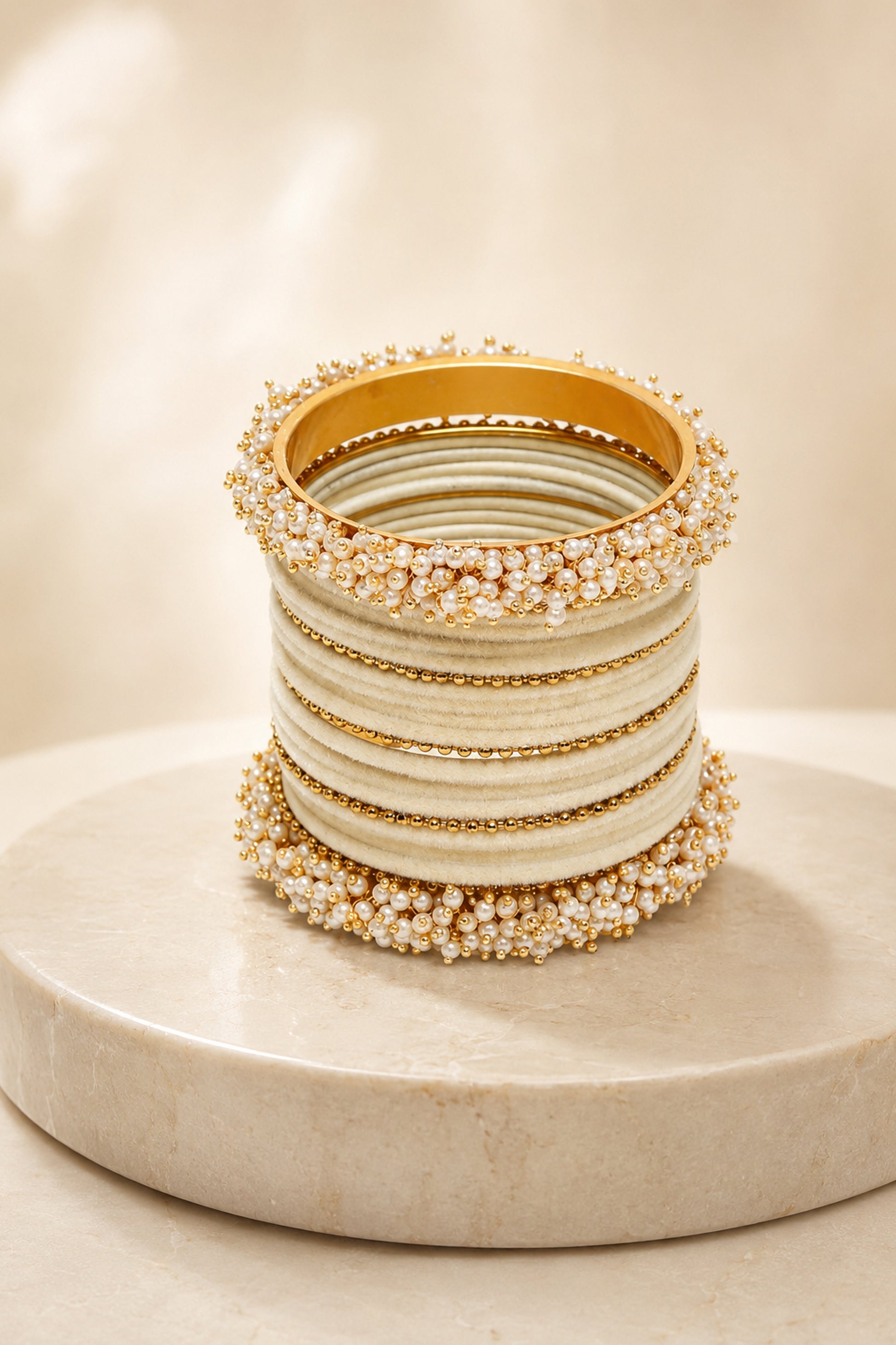 Coordinated bangle collection arranged across a display bar