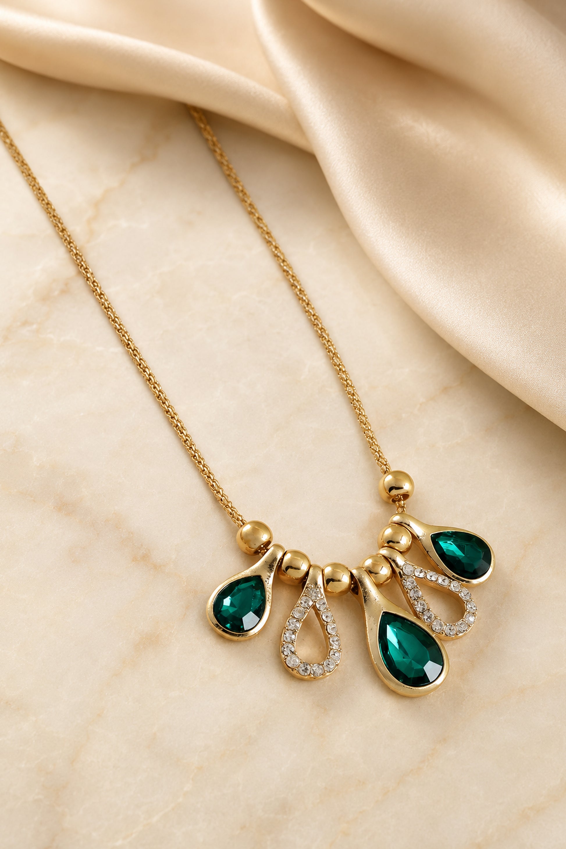 Lobster clasp and extender chain shown in close-up