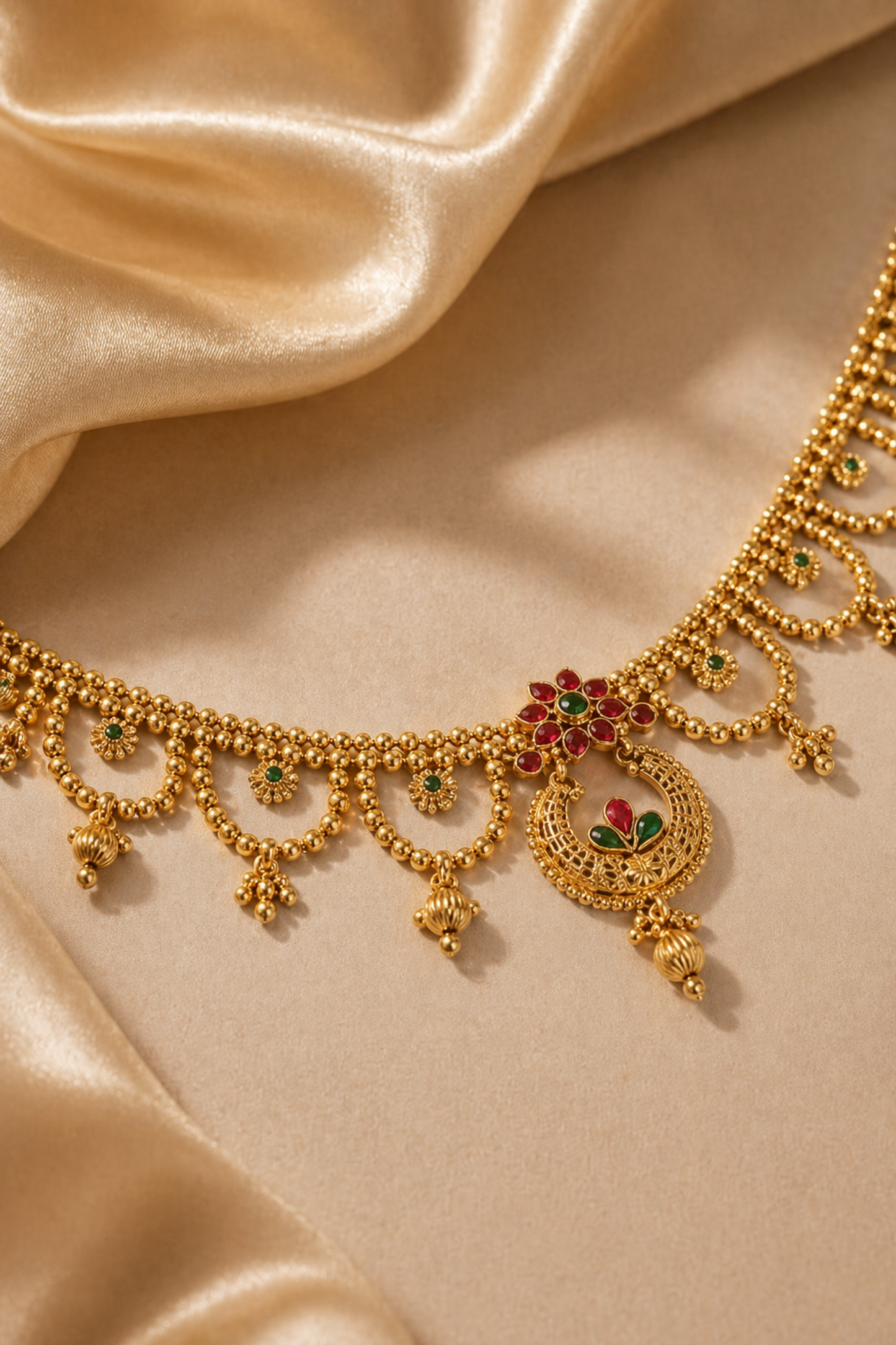 adjustable gold waist chain with clasp detail