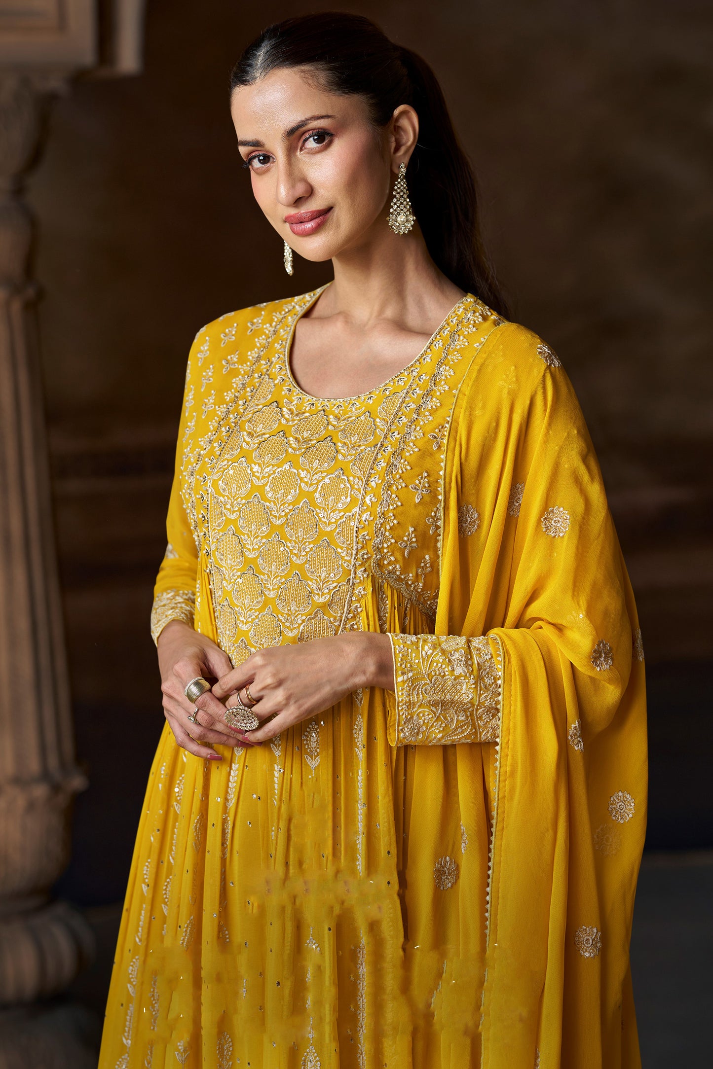 Heavy Embroidery Work For Ethnic Style 
