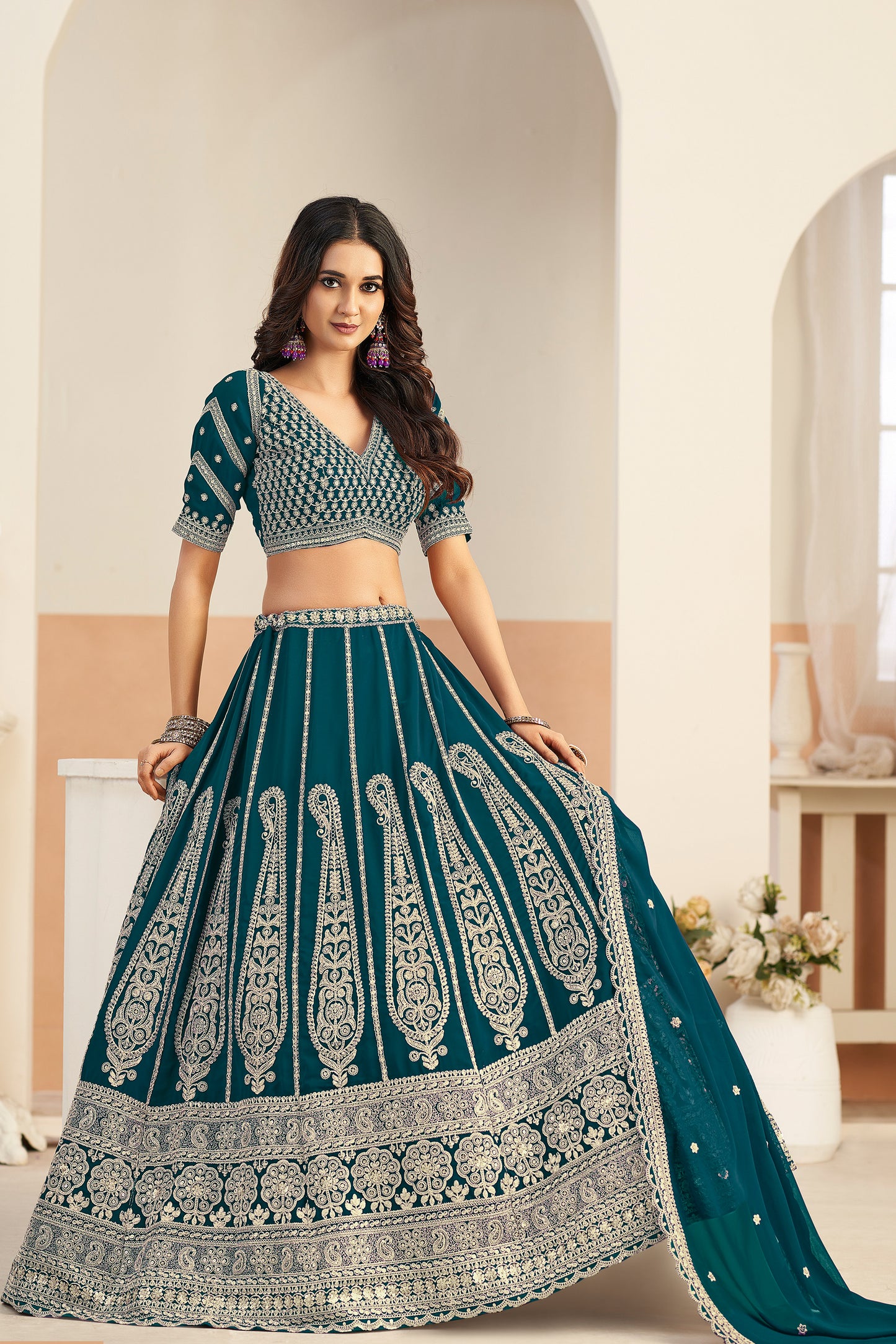 Green bridal lehenga outfit 