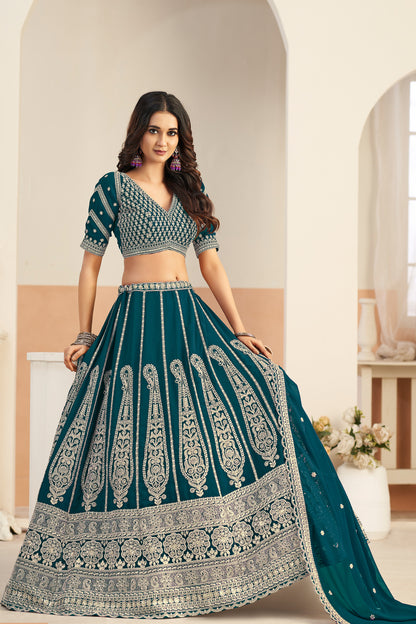 Green bridal lehenga outfit 